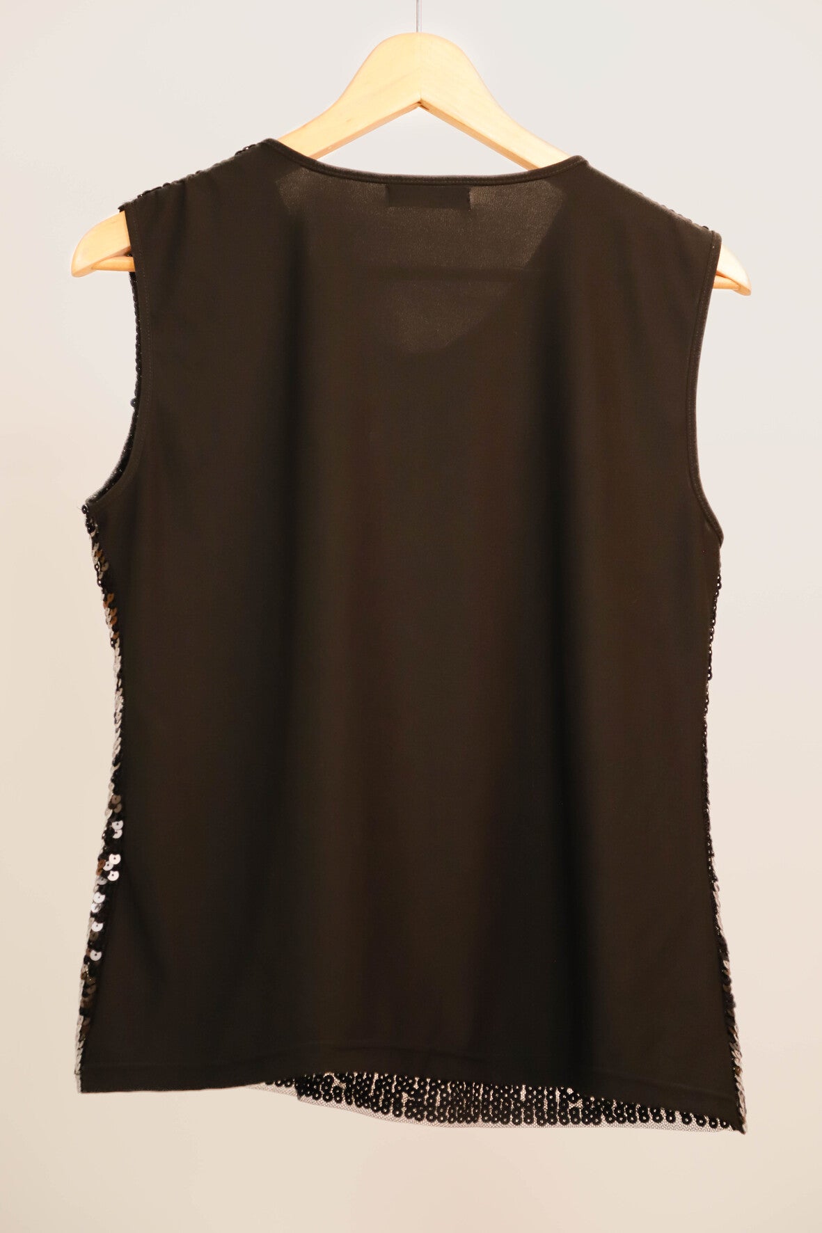 Haut à sequins noir et bleu Miss Line Taille M