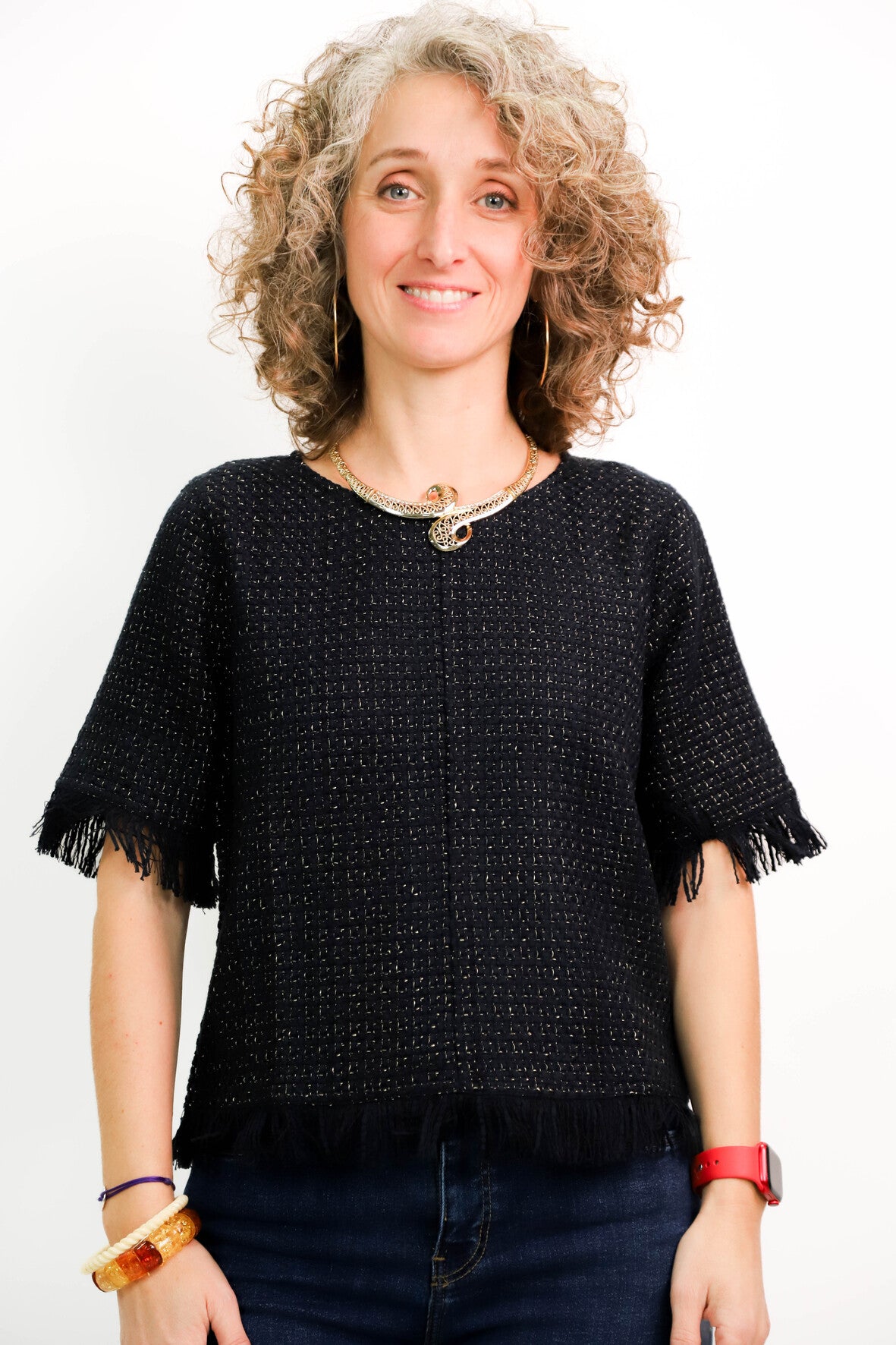 T-shirt bleu Never Denim Taille S