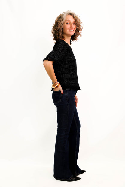 T-shirt bleu Never Denim Taille S