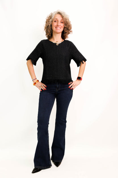 T-shirt bleu Never Denim Taille S