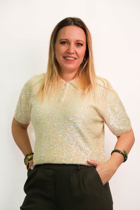 Polo à sequins Prestige Elegance S.A Paris Taille XL