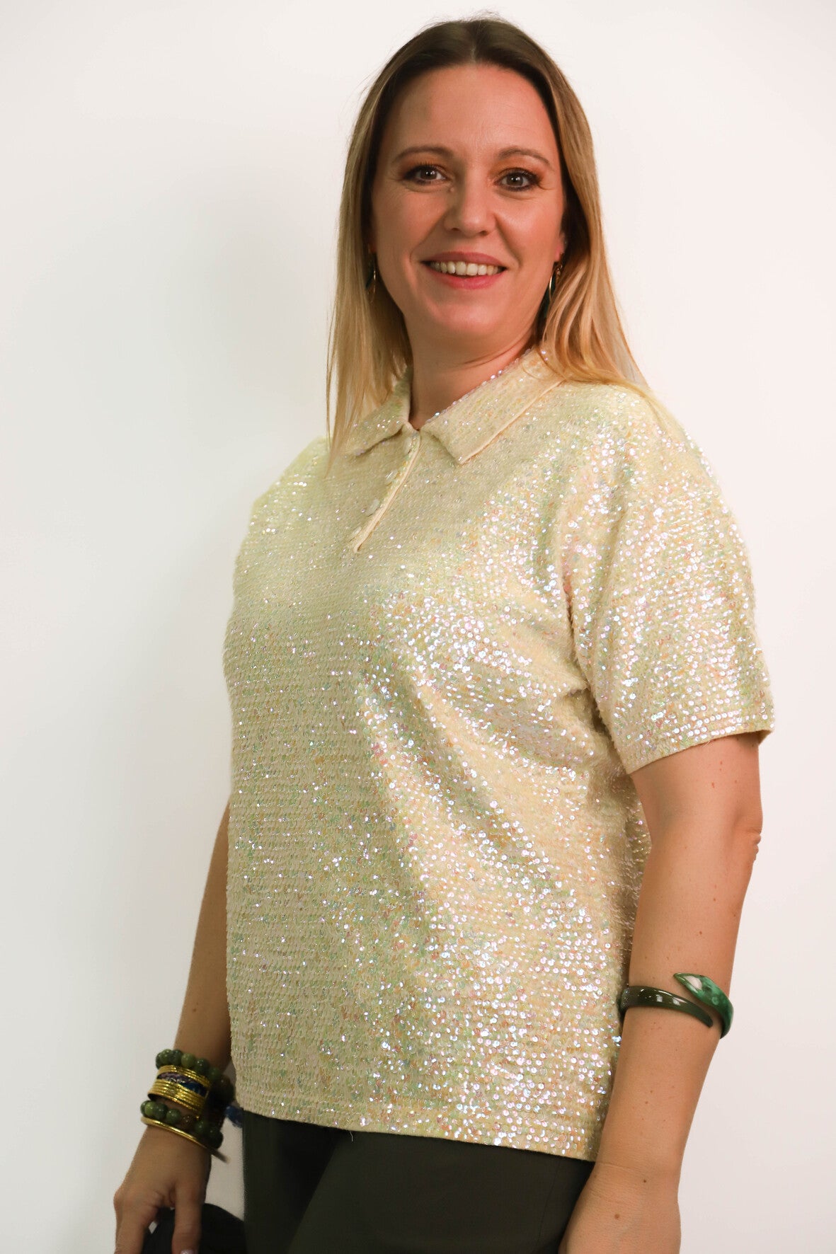 Polo à sequins Prestige Elegance S.A Paris Taille XL