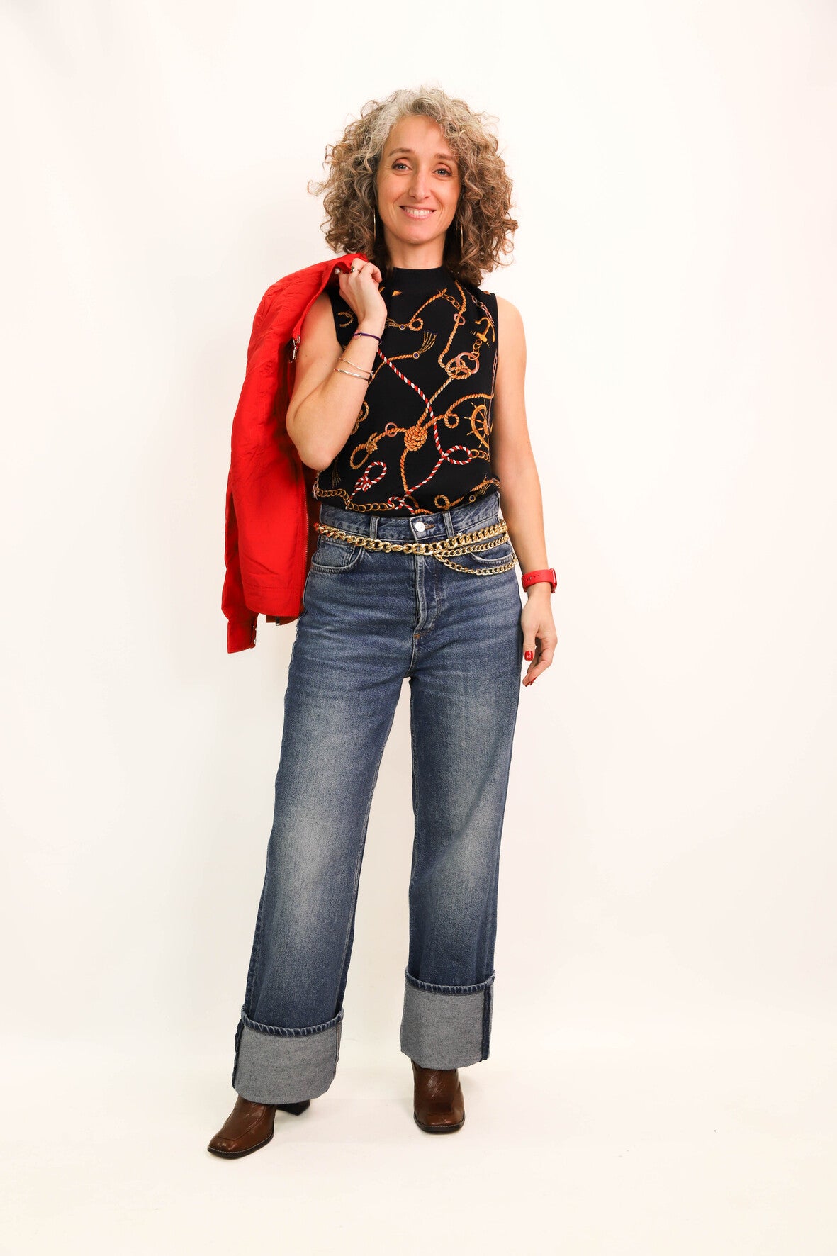 Jean bleu coupe large Mango taille M