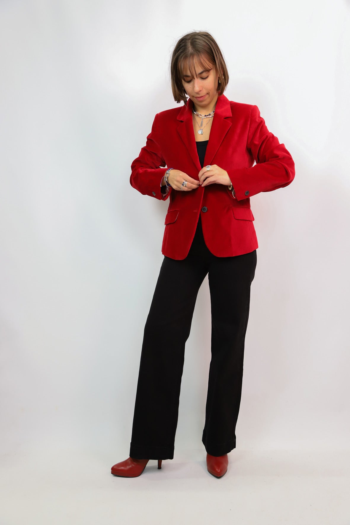 Veste blazer rouge Monoprix Taille M