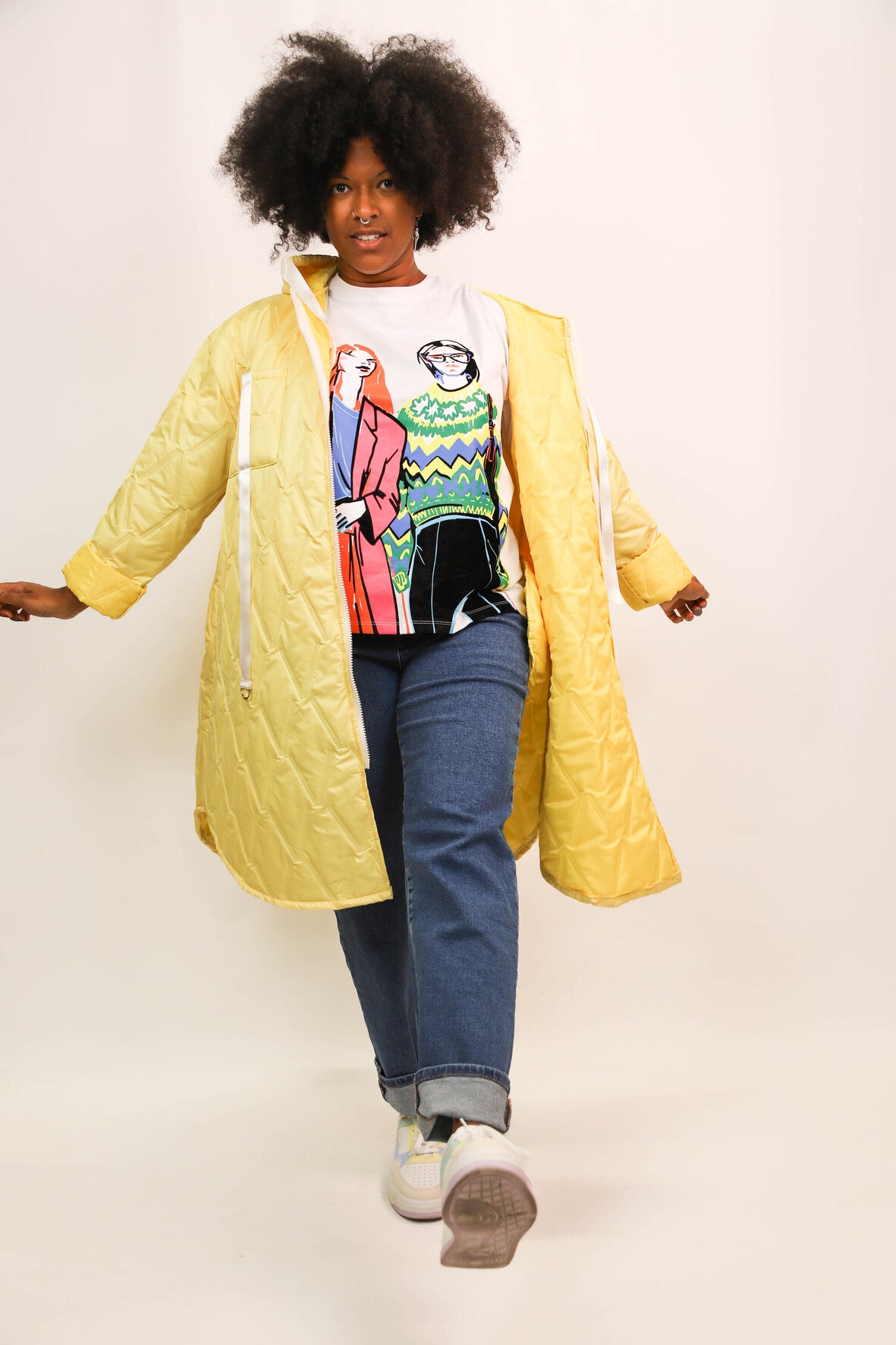 Veste matelassée jaune Fashion Collection Taille Unique - NEUF