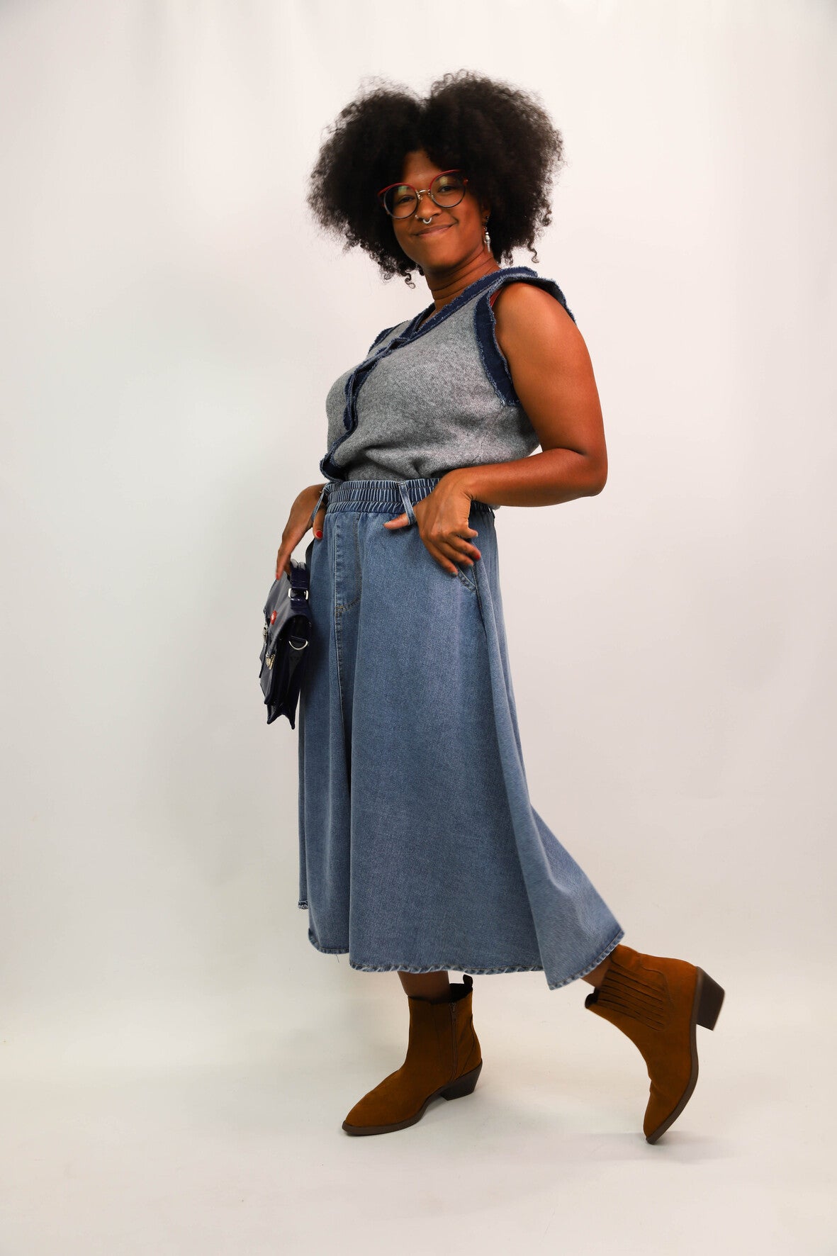 Jupe bleue May Taille M