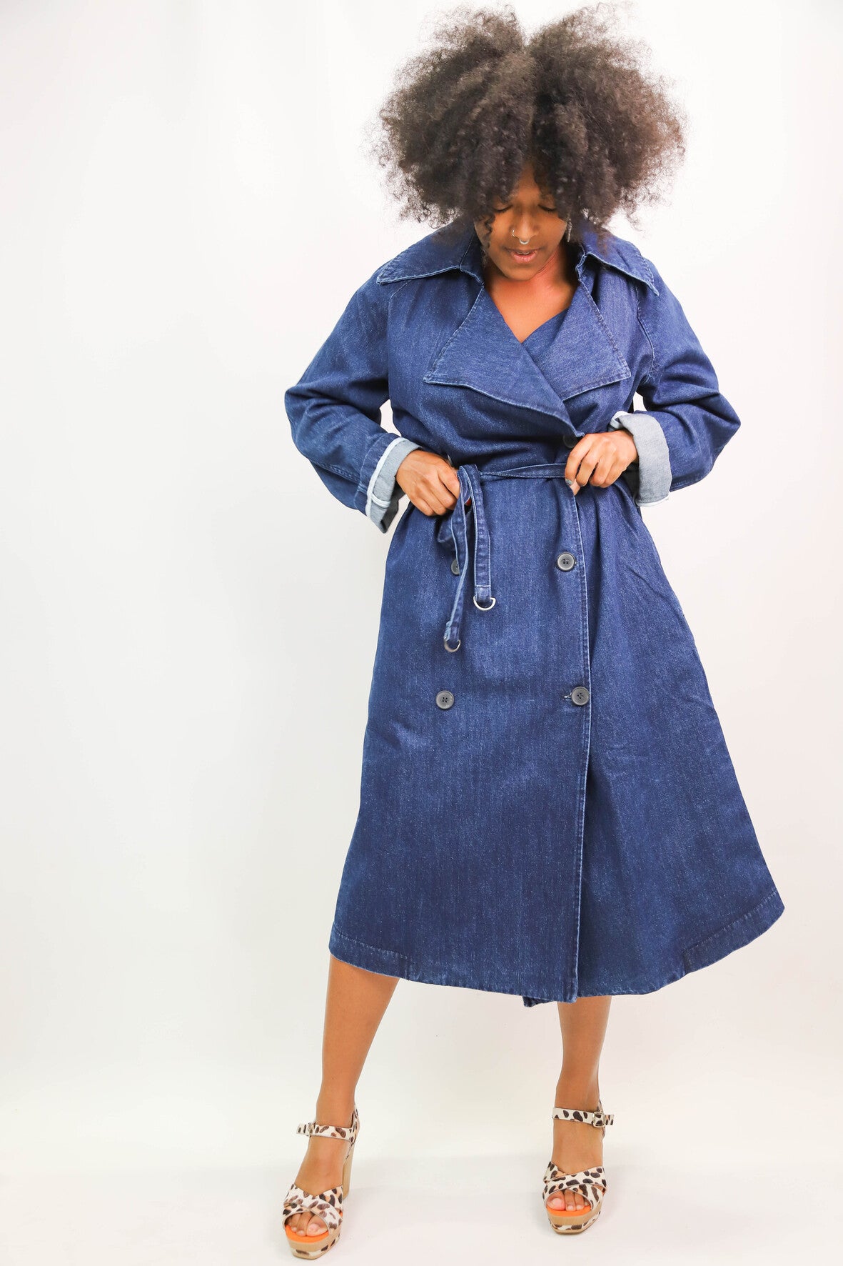 Trench bleu Gioya Taille unique - NEUF