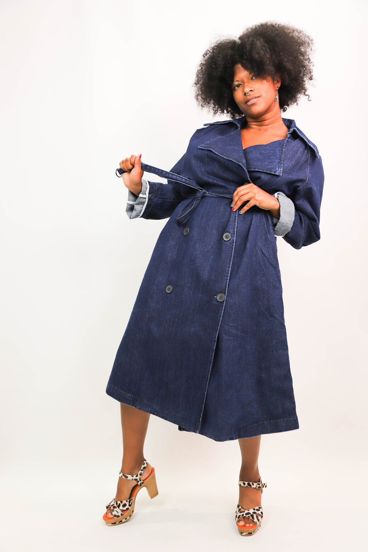 Trench bleu Gioya Taille unique - NEUF
