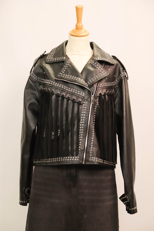 Veste en similicuir noire Loavies Taille S