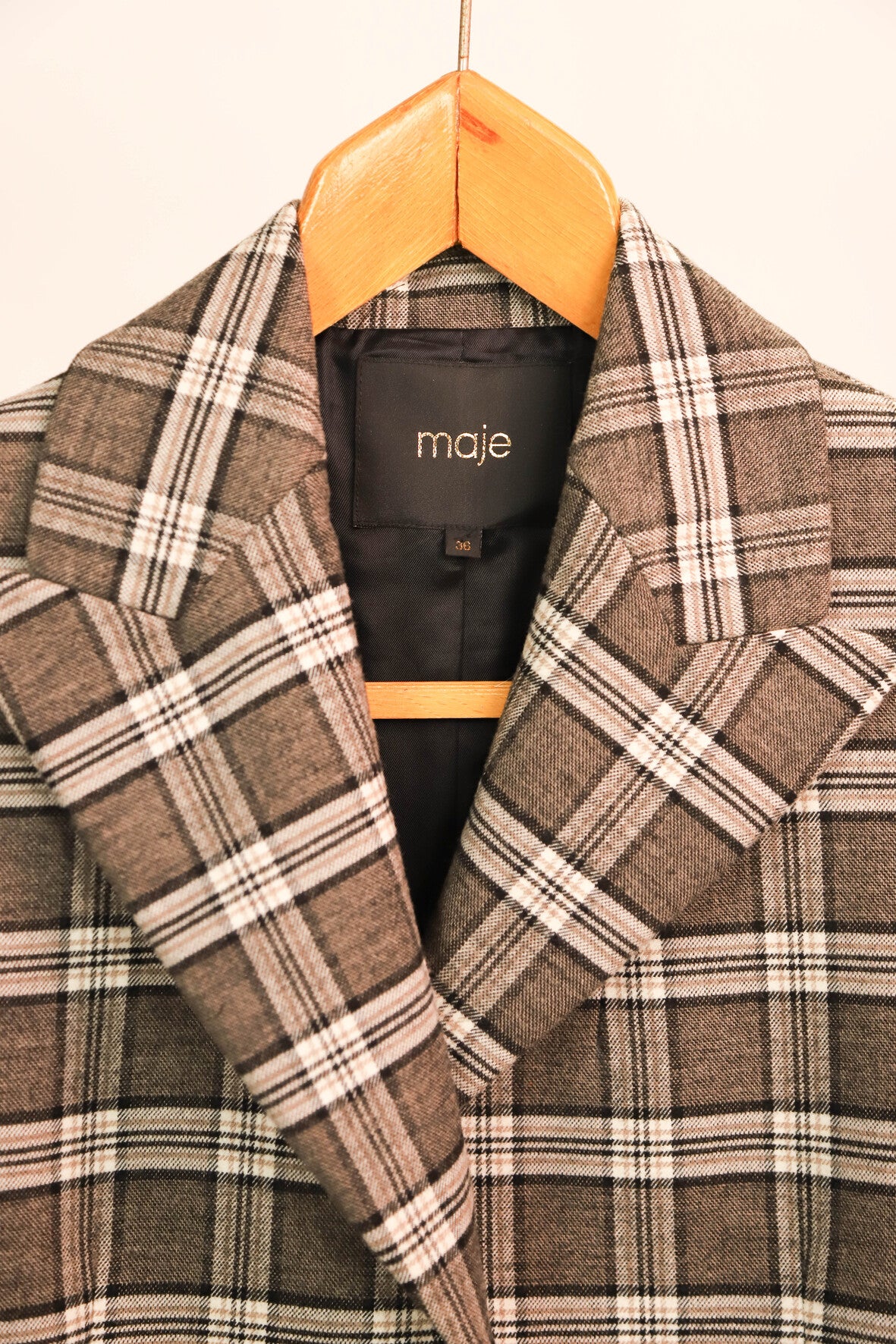 Blazer à carreaux Maje Taille S
