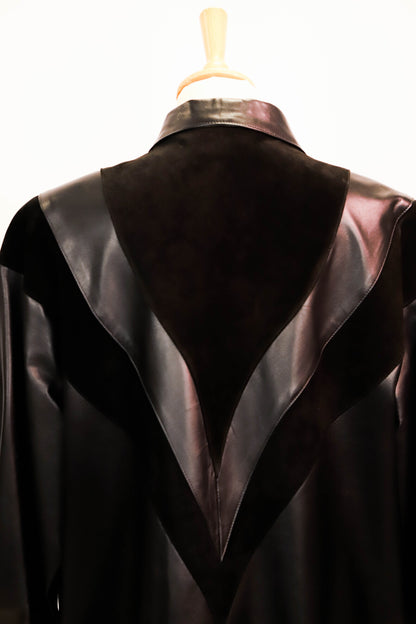 Veste noire en cuir et daim  Pelleteries Fourrures du Grand Noir Taille M - PEPITE !