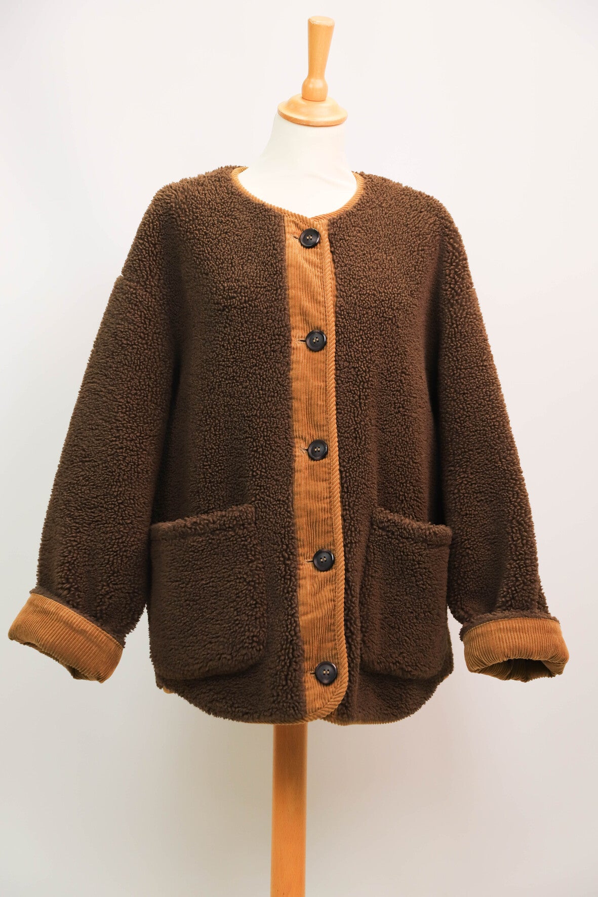 Veste polaire et velours côtelé marron Promod Taille L