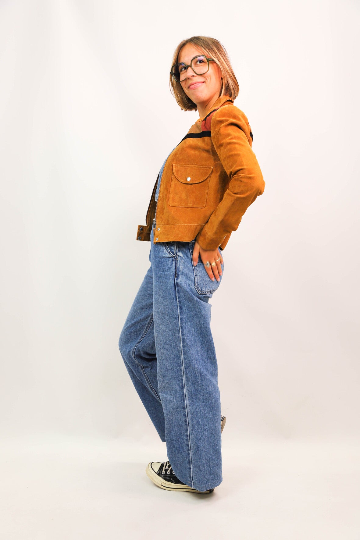 Veste courte camel Mango Taille XS