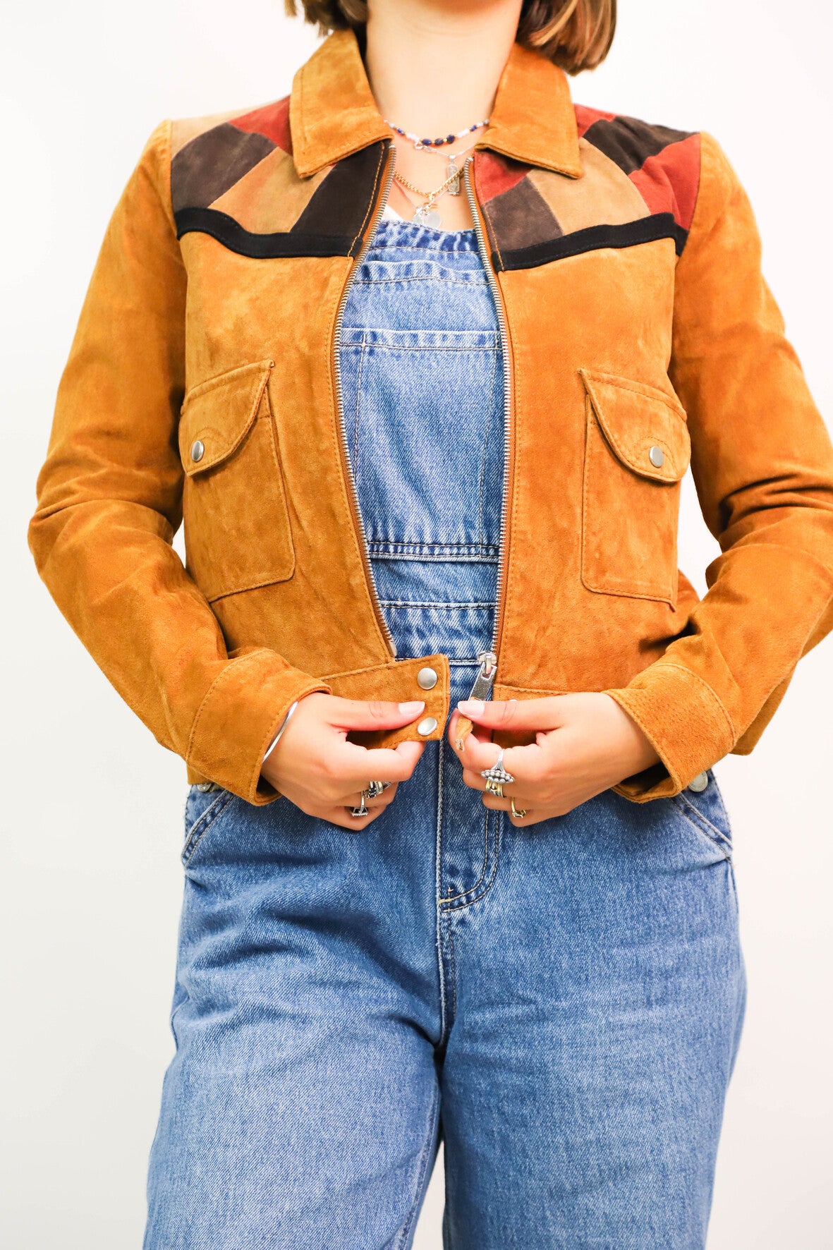 Veste courte camel Mango Taille XS