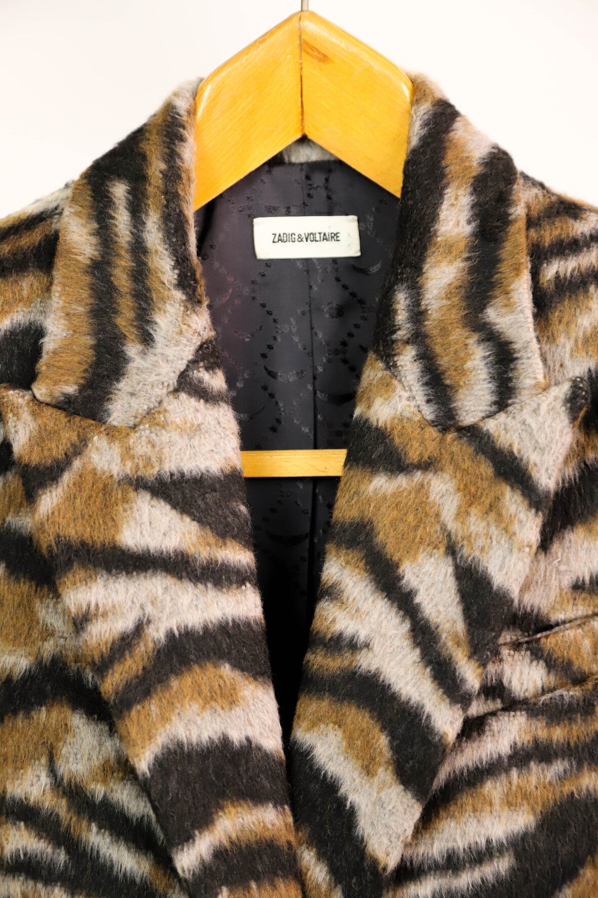 Blazer multicolore cintré en fausse fourrure motif zébré ZADIG ET VOLTAIRE XS