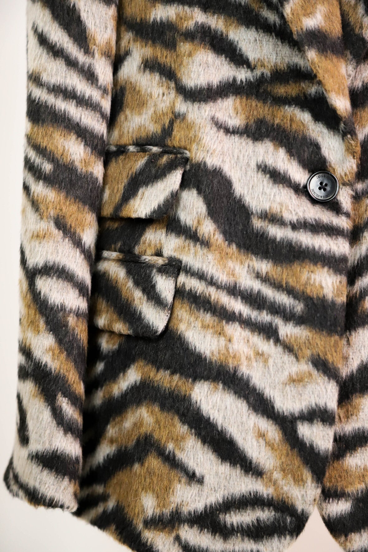 Blazer multicolore cintré en fausse fourrure motif zébré ZADIG ET VOLTAIRE XS