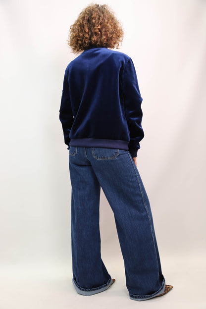 Bombers en velours bleu marine Lola Taille XL