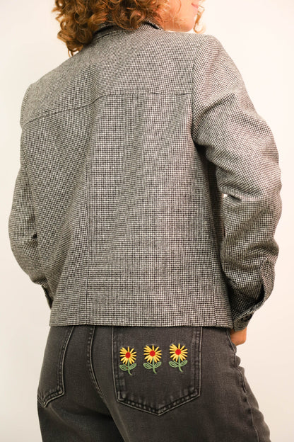 Veste ped de poule noire et blanche Caroll Taille S