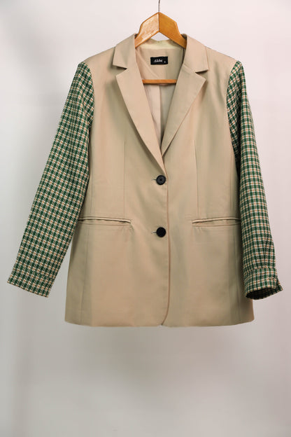 Veste blazer beige et verte Aïkha Taille M
