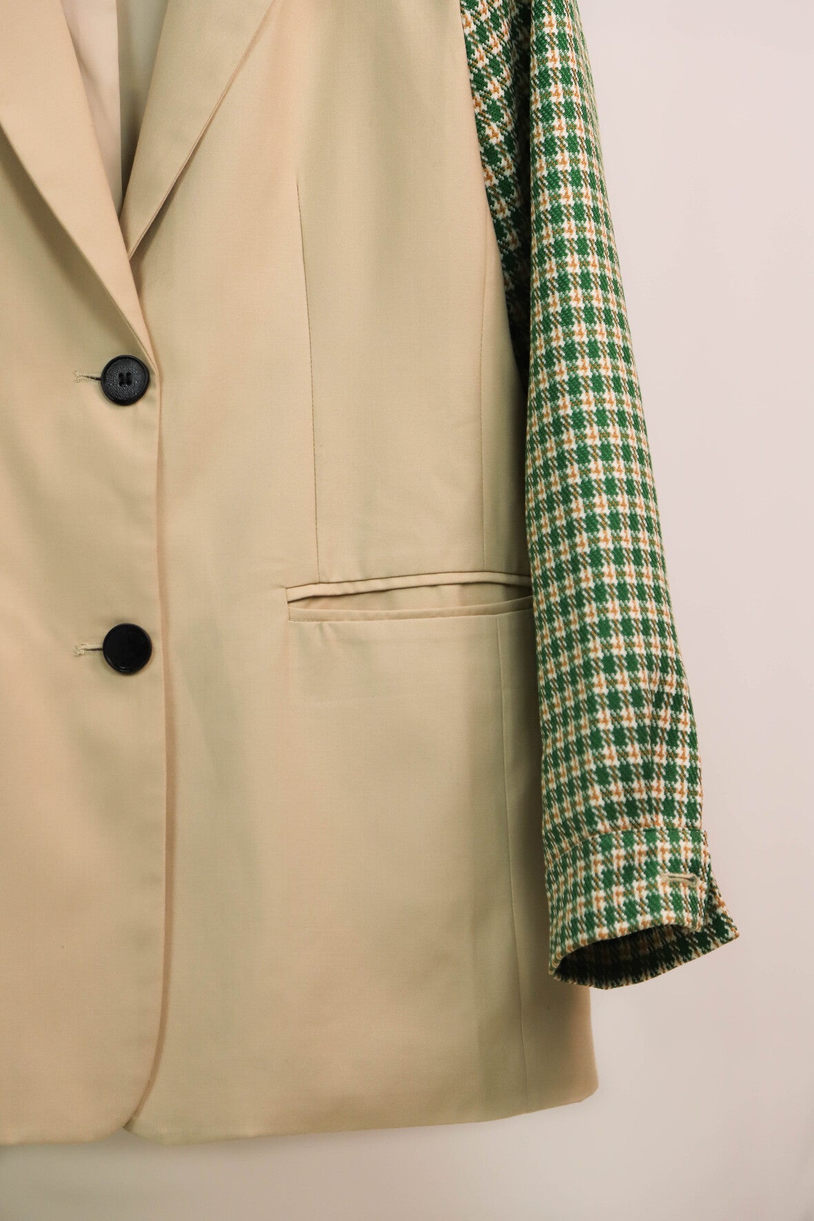 Veste blazer beige et verte Aïkha Taille M