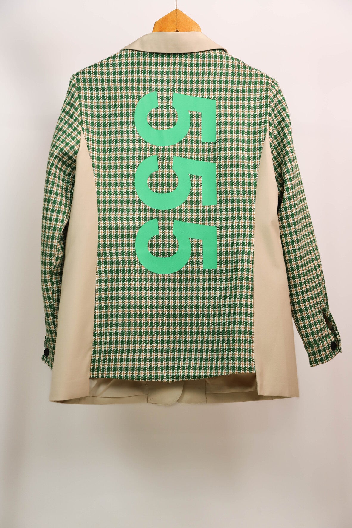 Veste blazer beige et verte Aïkha Taille M