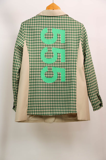 Veste blazer beige et verte Aïkha Taille M