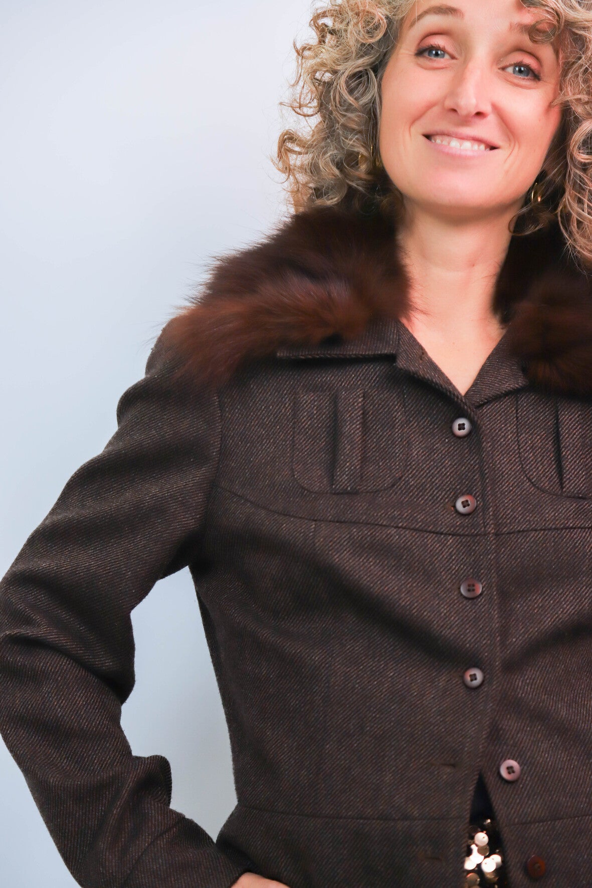 Manteau court marron Astuces Taille M