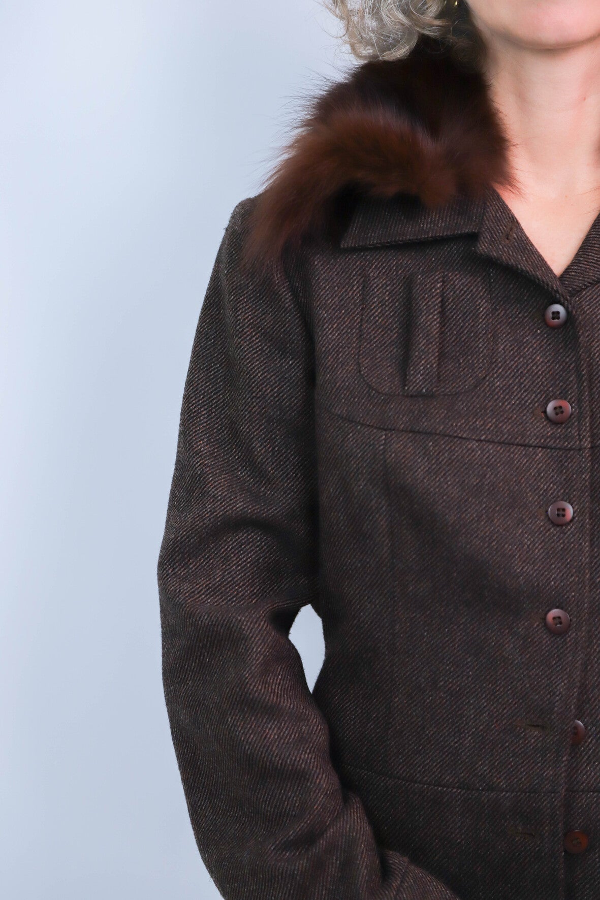 Manteau court marron Astuces Taille M