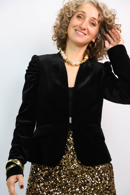 Veste blazer en velours noir Esprit Taille XS