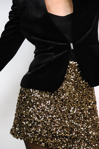 Jupe à sequins doré Zara Taille XS