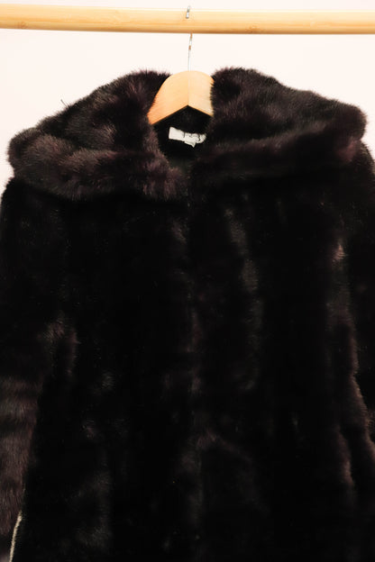 Manteau en fausse fourrure noir 123 Taille L