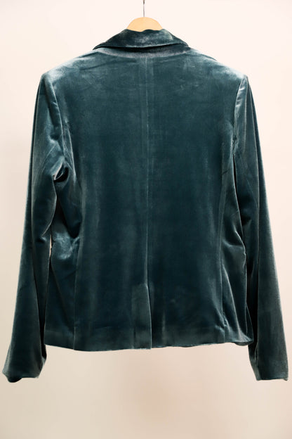 Veste blazer en velours bleu brillant Molly Bracken Taille M
