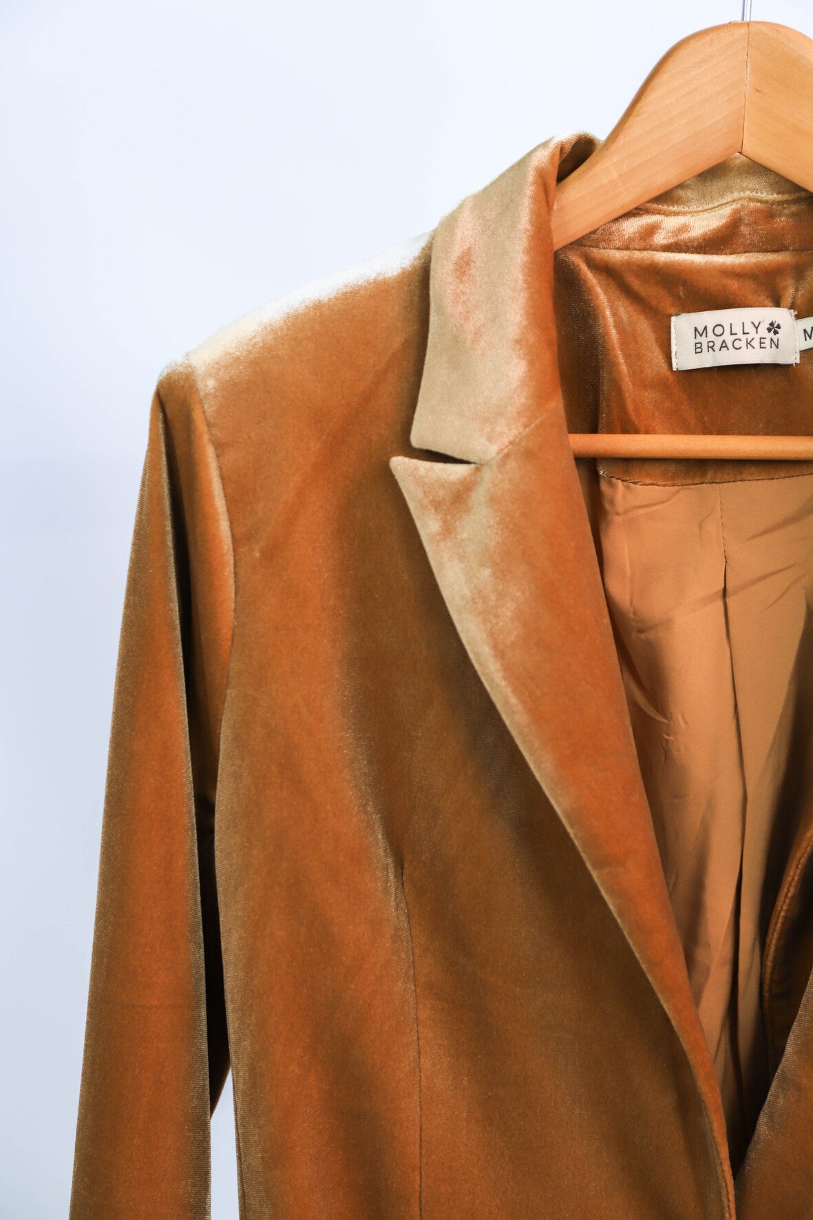 Veste blazer en velours beige effet brillant Molly Bracken Taille M