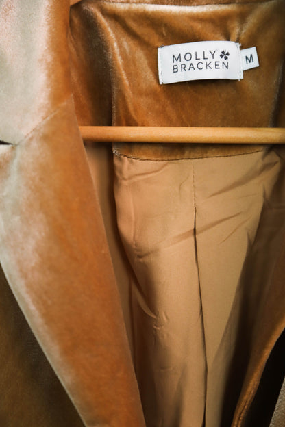 Veste blazer en velours beige effet brillant Molly Bracken Taille M