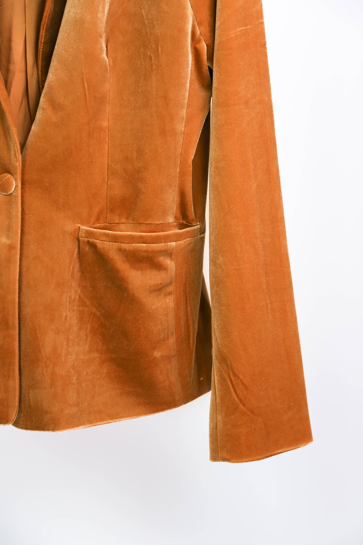 Veste blazer en velours beige effet brillant Molly Bracken Taille M