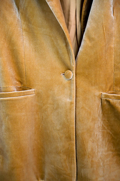 Veste blazer en velours beige effet brillant Molly Bracken Taille M