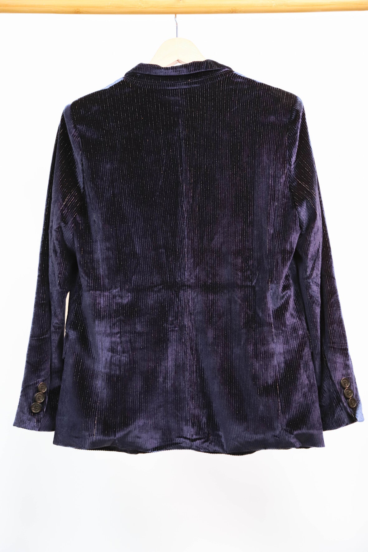 Veste blazer bleue en velours cotelé et fils d'argent, La Petite Etoile, Taille S