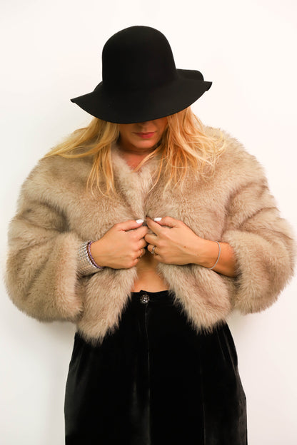 Manteau en fausse fourrure écru Laseti Taille M