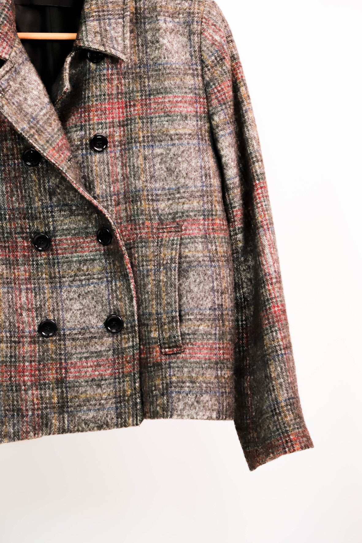 Manteau gris à carreaux Zara Taille L