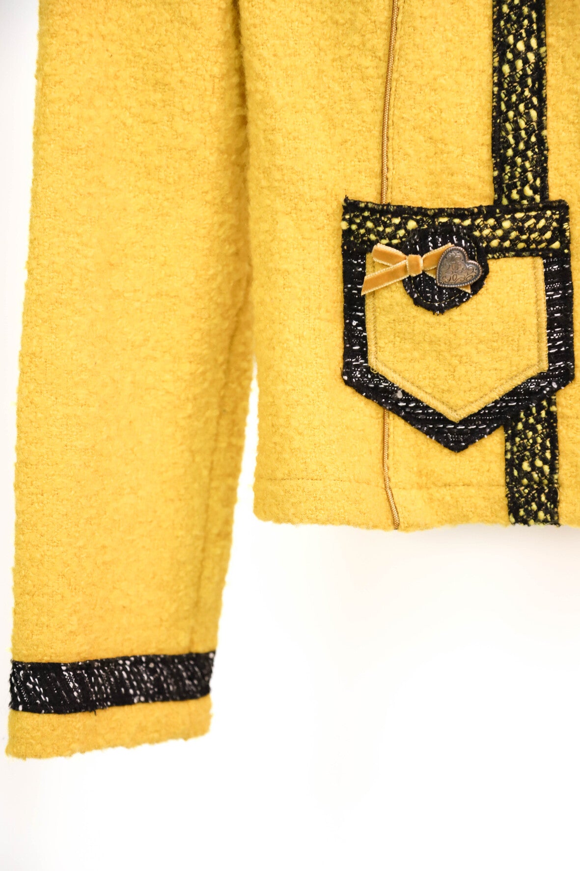 Veste en laine jaune et noire Pause Café Taille M