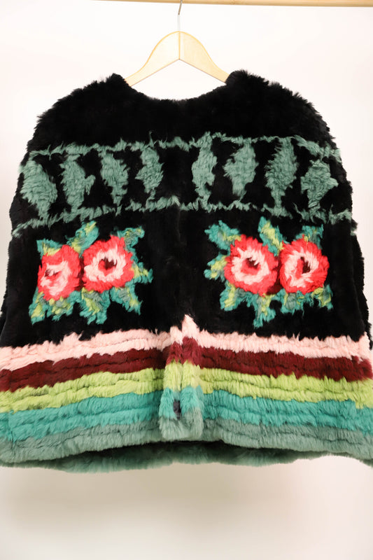 Cape en fourrure multicolore Manoush Taille L