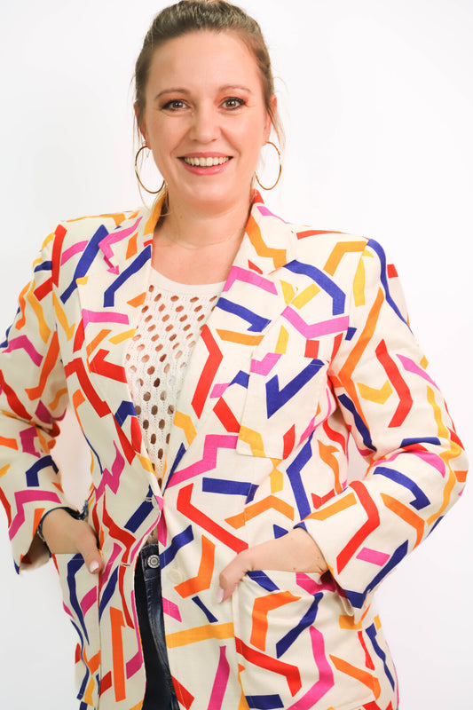 Veste blazer imprimé multicolore Saint Laurent XL - PEPITE