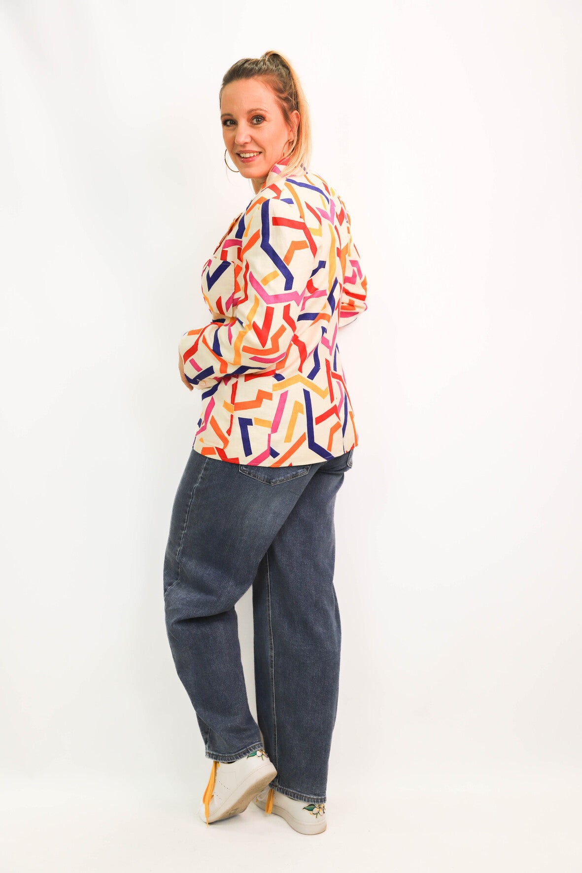 Jean bleu taille haute coupe large Nina Carter Taille L - NEUF