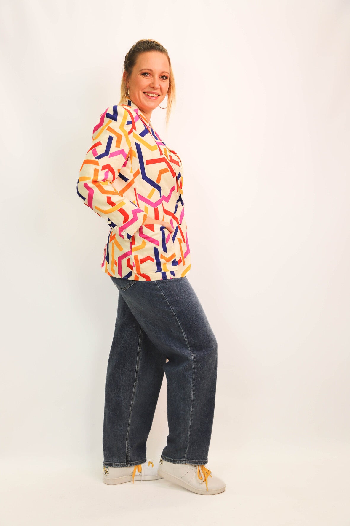 Jean bleu taille haute coupe large Nina Carter Taille L - NEUF