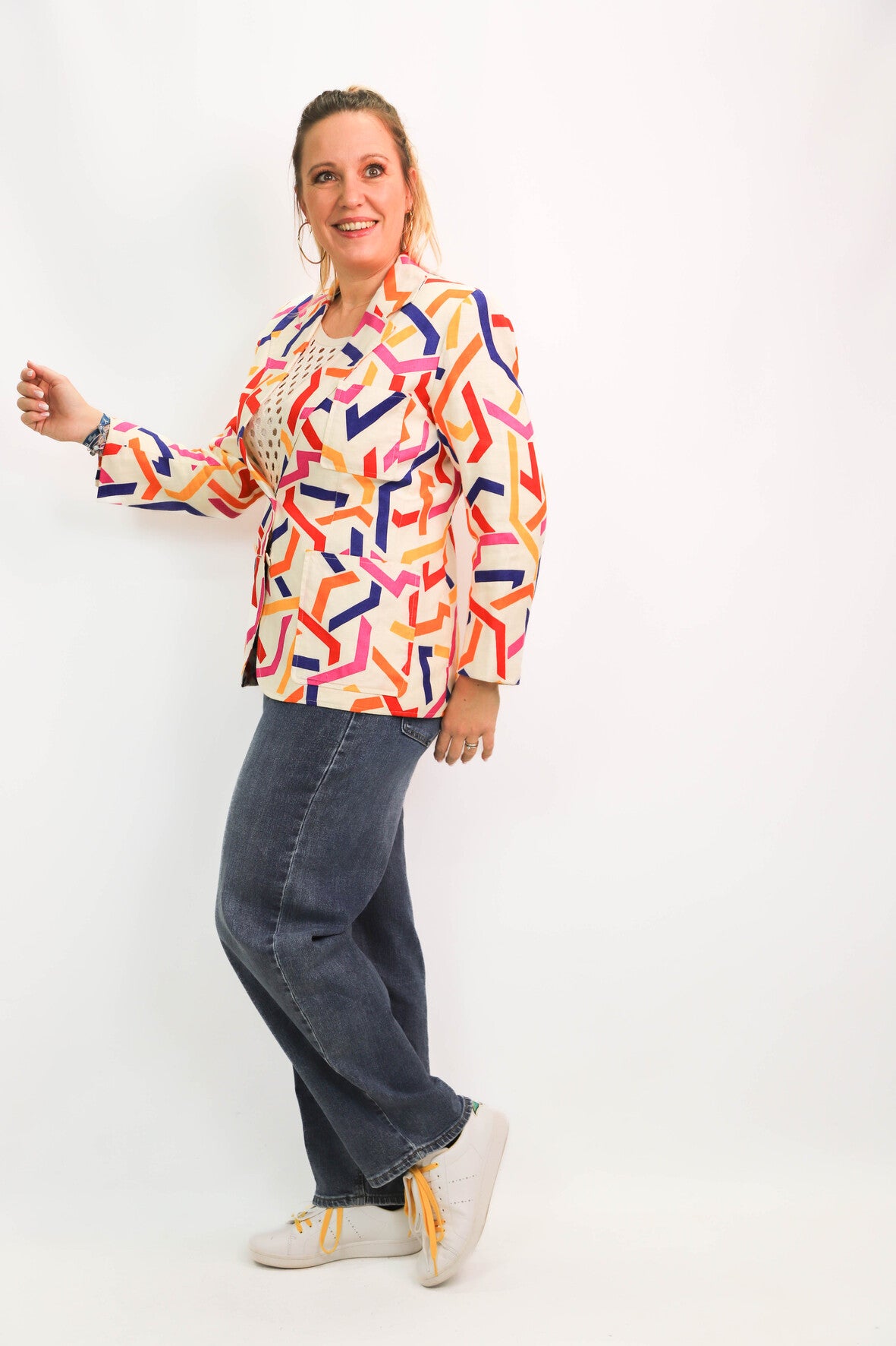 Jean bleu taille haute coupe large Nina Carter Taille L - NEUF