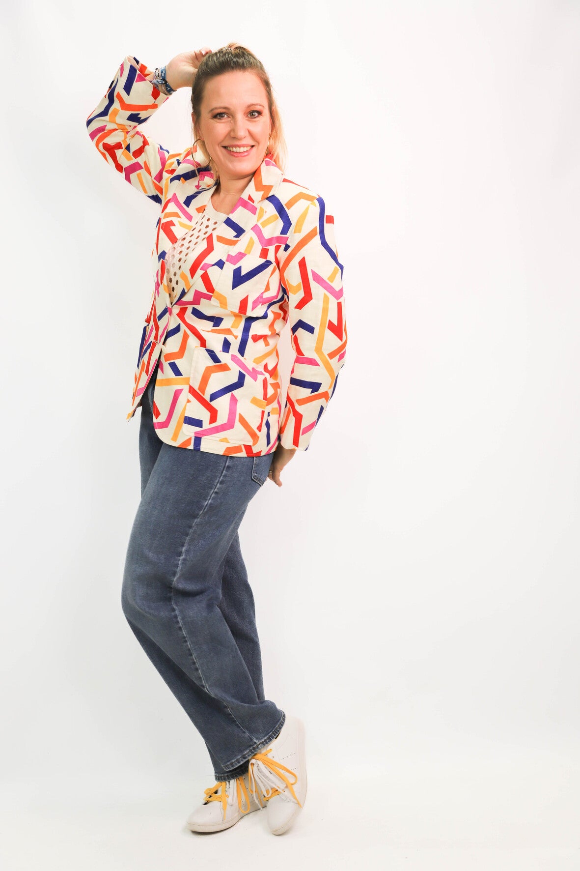 Jean bleu taille haute coupe large Nina Carter Taille L - NEUF