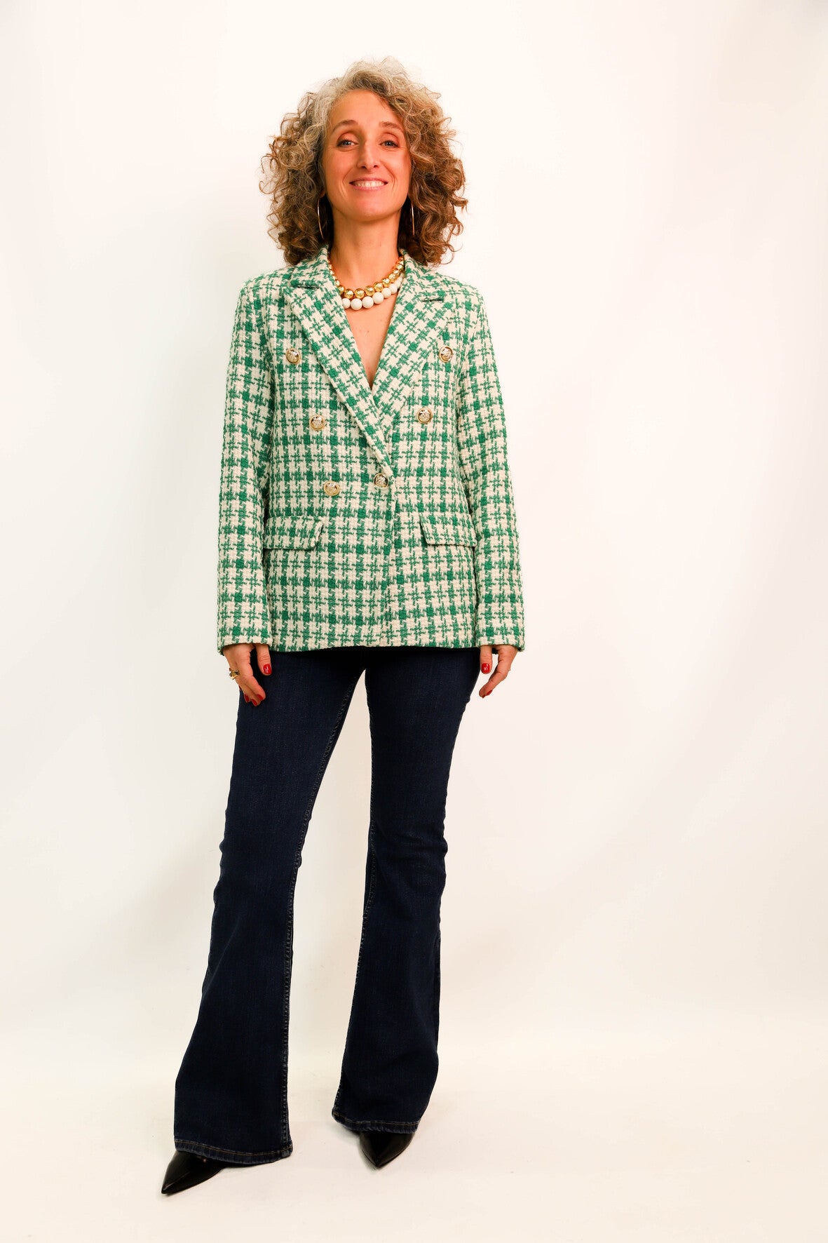 Veste verte et blanche New Collection Taille M