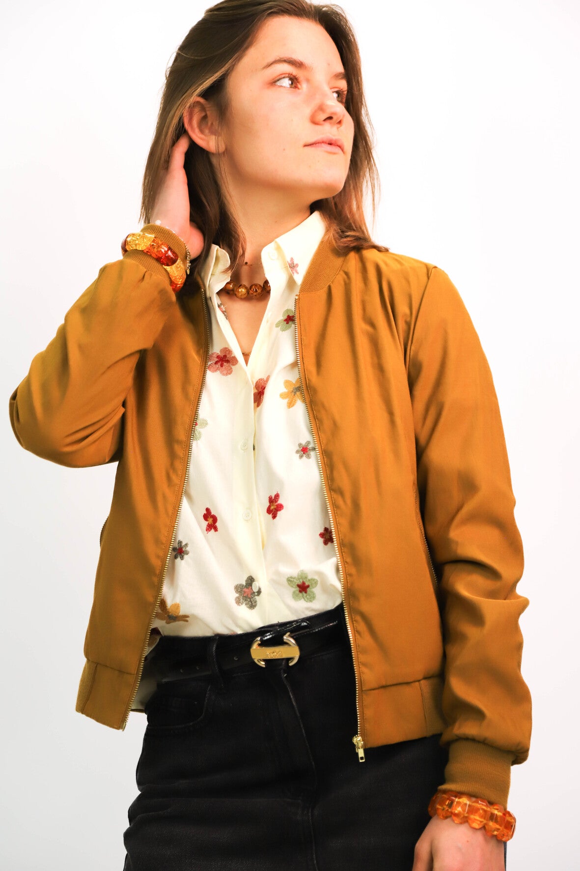 Bomber marron/kaki Vila Taille M