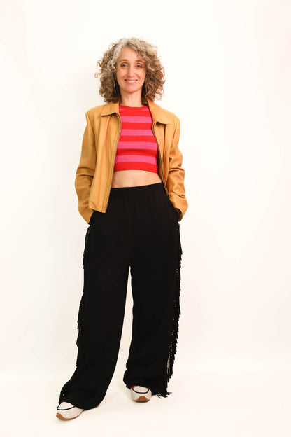 Veste en cuir souple véritable camel Narrue Taille M - PEPITE
