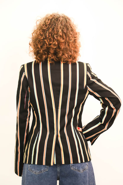 Veste cintrée rayée noire Caroll Taille S